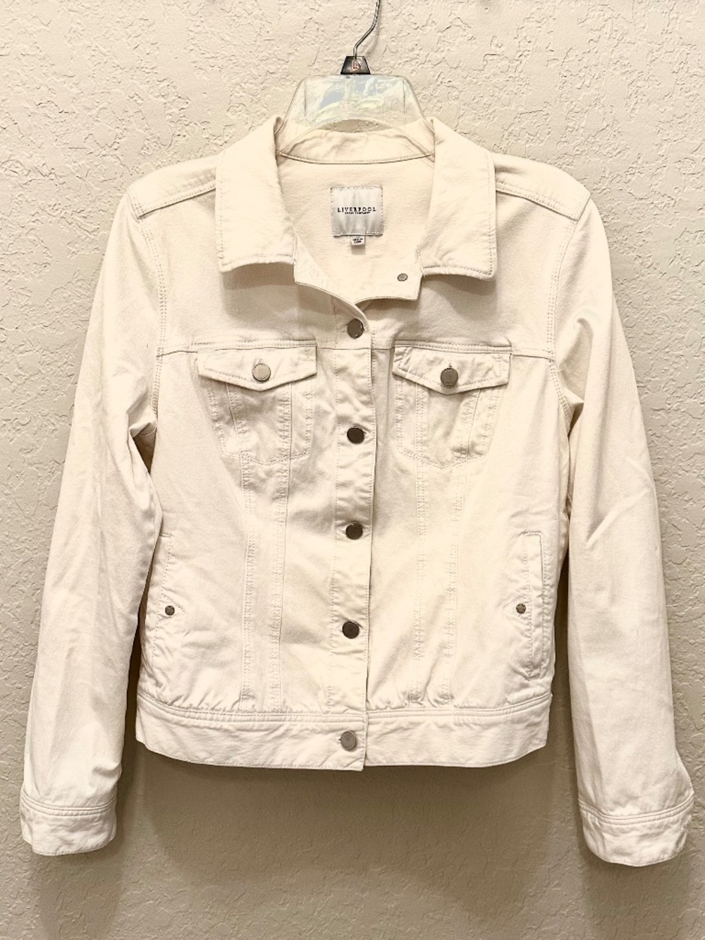 Liverpool Jeans Company Classic White Jean Jacket, Size M